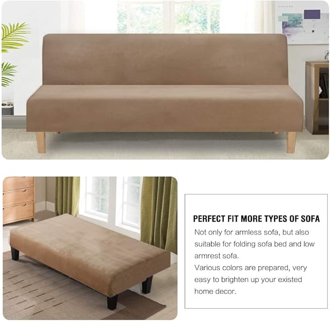 H.VERSAILTEX Real Velvet Futon Cover Armless Sofa Covers Sofa Bed Covers