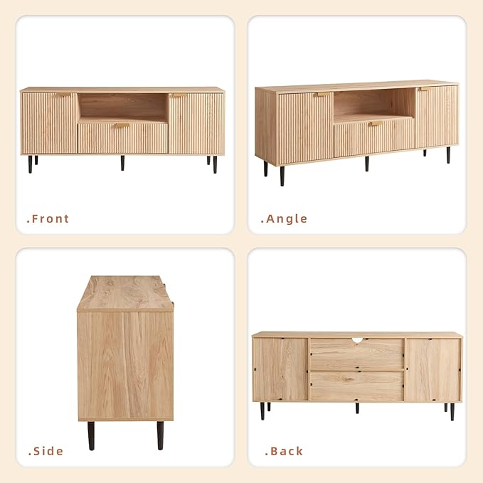 Okvnbjk Modern TV Stand for 65 Inch TV, TV Consoles for Living Room, Media