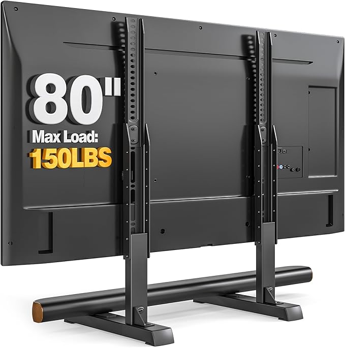 Universal TV Stand Mount for 24-80 inch Flat or Curved TVs, Height Adjustable