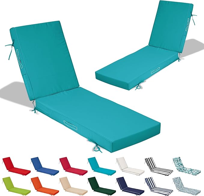 72x21x4in Lounge Cushions for Outdoor Furniture, Outdoor Lounge Chair Cushions
