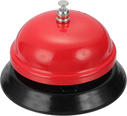 uxcell Desk Service Call Bell, 3.35 Inch Metal Dinner Service Bell Ring for Hotel Restaurant Reception Area and Wedding Party Events, Red