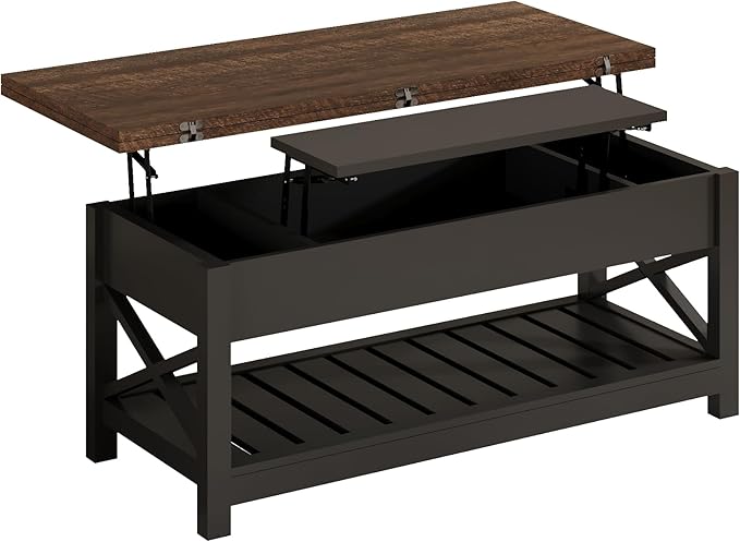 ChooChoo Coffee Table Lift Top, Coffee Table Converts to Dining Table