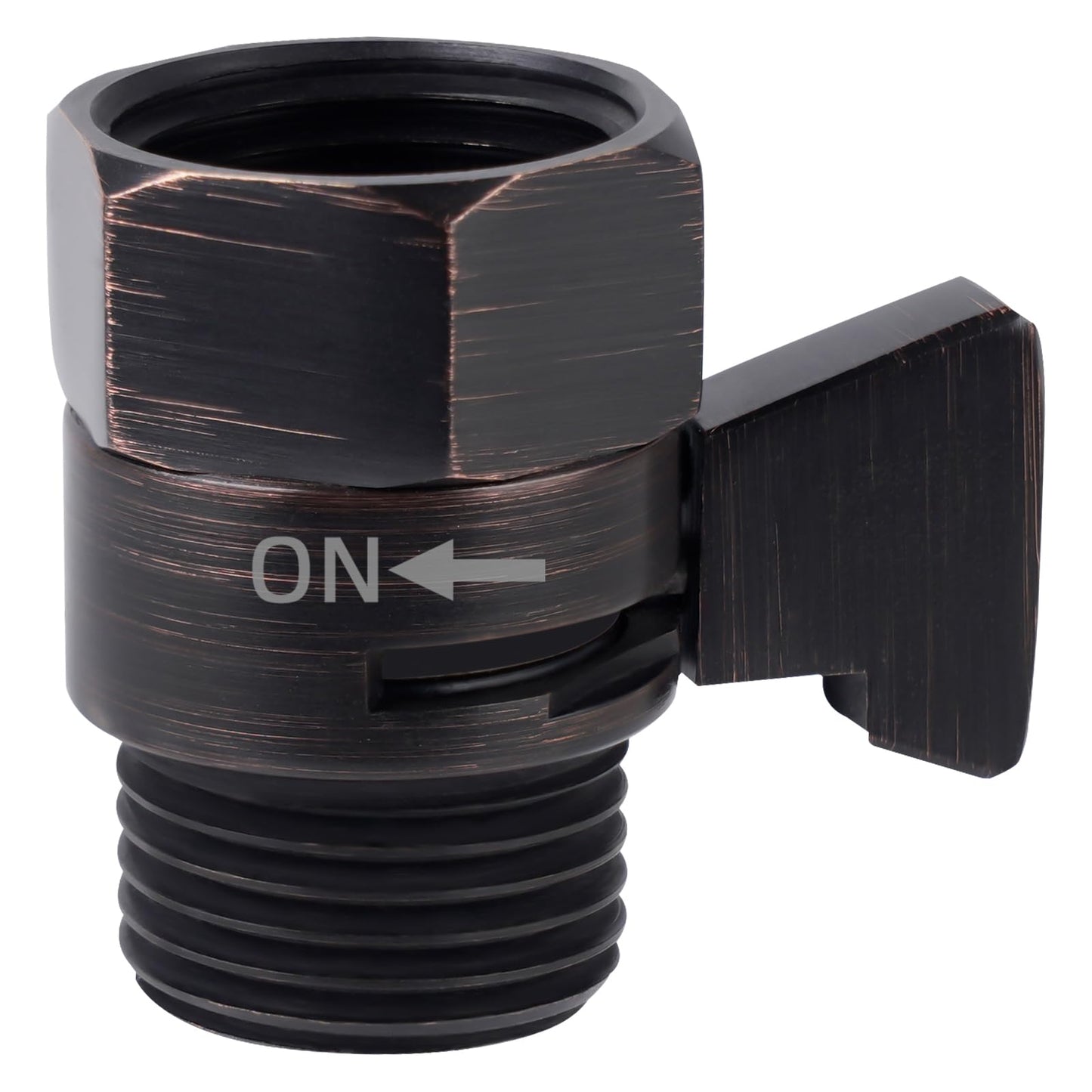 Hibbent All Metal 1 Pack Shower Head Flow Control Valve, G1/2 Brass Shut-off Valve with Handle Lever, Shut OFF Water Flow Control Regulator for Handheld Shower, or Bidet Sprayer, Oil-Rubbed Bronze