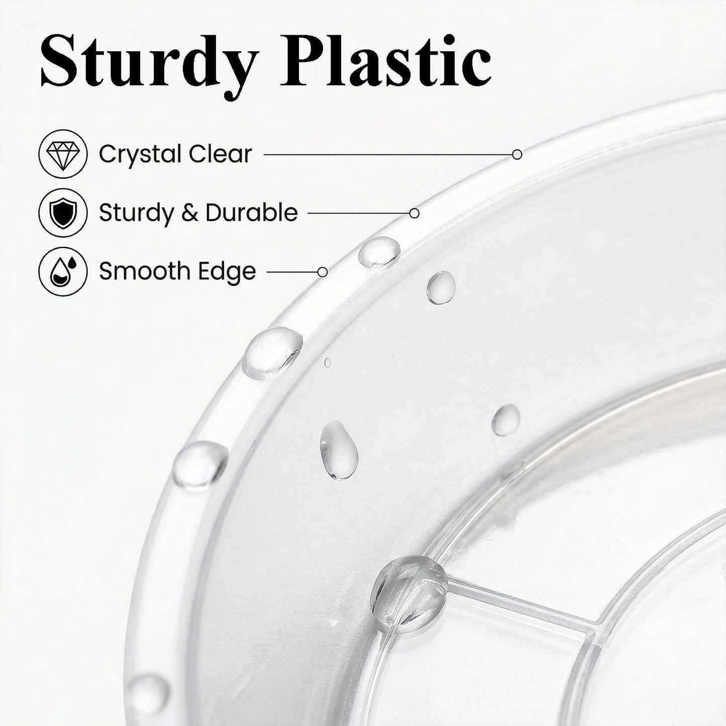 Tulpeed 50 Pack Clear Plant Saucer 5 Inches Plant Trays for Pots Plastic Round Drip Trays Flower Pot Saucers Black Planter Water Tray Plant Drainage Tray