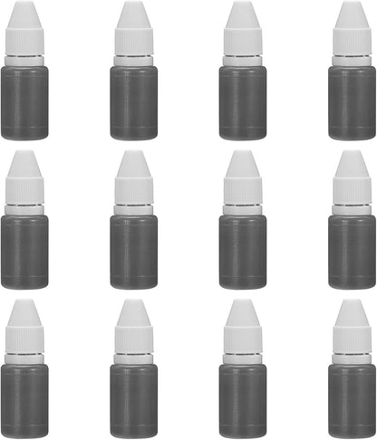 PATIKIL 0.33oz Refill Ink for Stamps and Ink Pads, 12Pcs 10ml Stamp Pad Ink Refill for Office Stamp Self Inking Stamp Date Stamp Scrapbooking, Gray