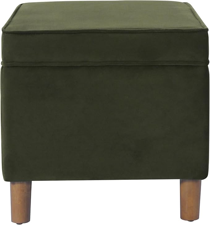 HomePop - Dinah 24" Storage Ottoman- Loden Green Velvet