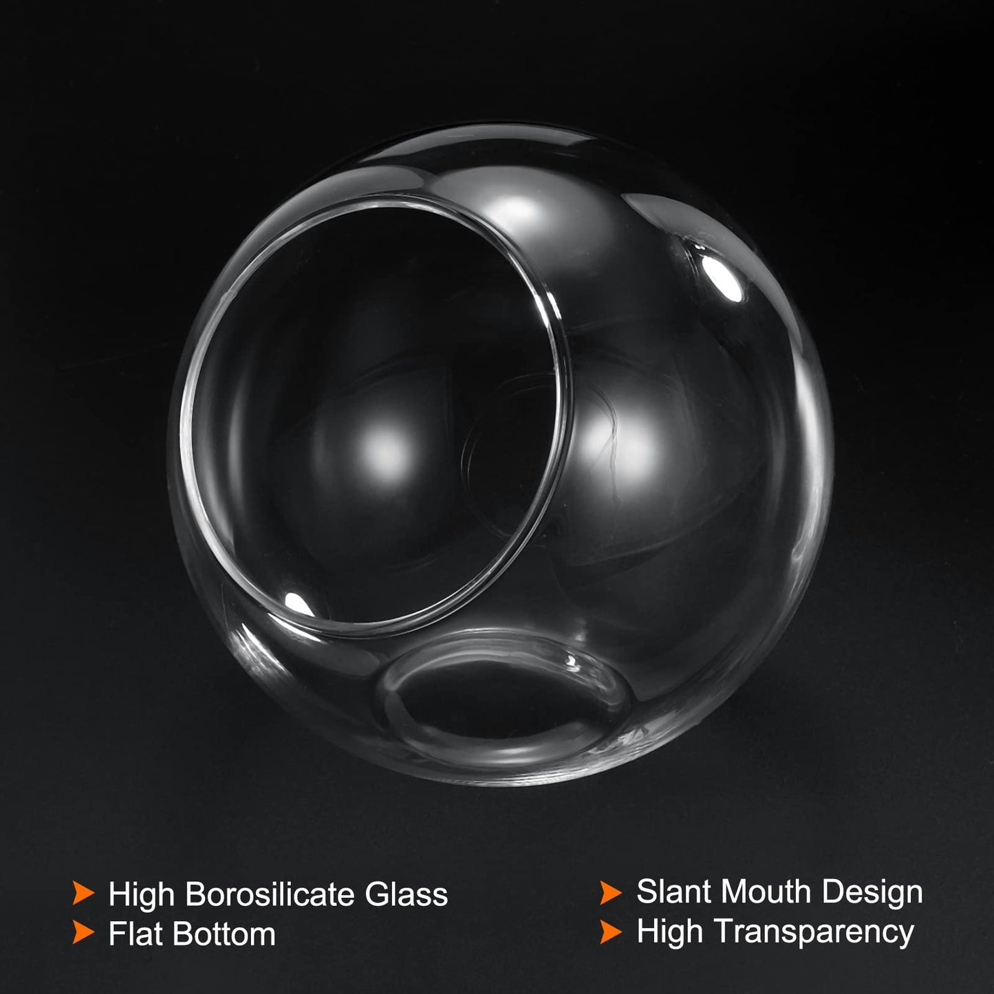 PATIKIL Round Globe Terrarium Air Plant Planter, 4 Inch High Borosilicate Glass Table Decorations for Succulent, Tillandsia, Clear