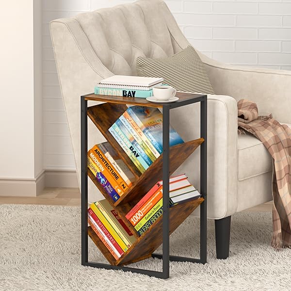 Small Bookcase - 5 Tier Tree Bookshelf
