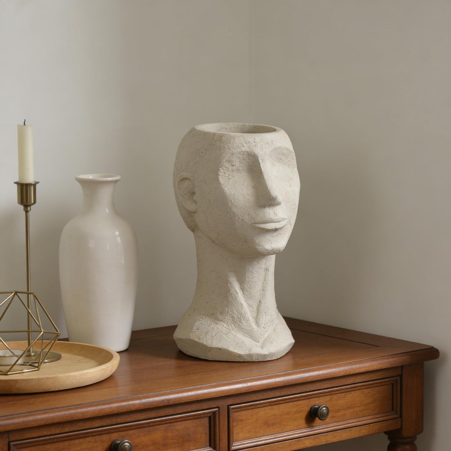 LC LCdecohome Face Vases Flowers Bust Planter - Greek Statue Flower Vase for Home Roman Décor Living Room Grecian Bust Pot Head Planters Indoor Unique Planters for Indoor Plants 6.5 * 5.9 * 9.8 Inch