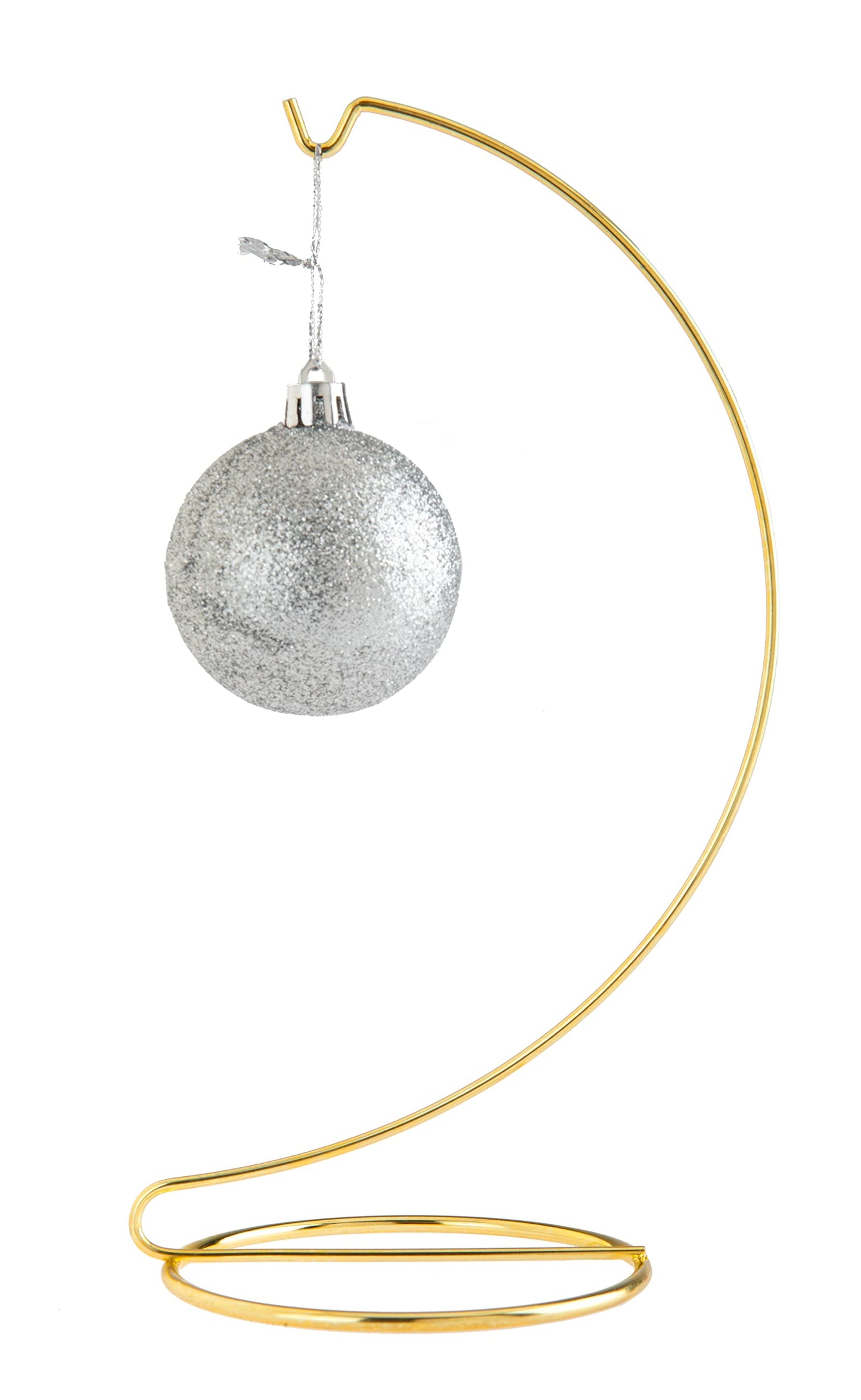 Creative Hobbies® 10 Inch Tall Gold Wire Ornament Display Hanger Stands for Displaying Ball Ornaments, Awards, Eggs Etc.- Pack of 3 Stands