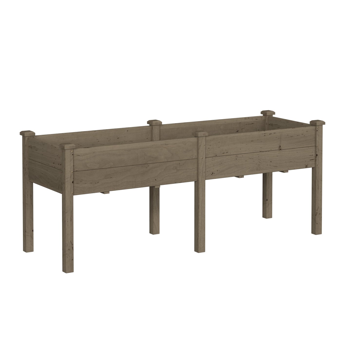 Yardenaler 72x23x30in Outdoor Raised Garden Bed with Legs, 2x6FT Elevated Wood Planted Box with Divider Panel & Drainage Hole, Ideal for Deep Rooted Vegetables, Flowers, Backyard and Patio, Brown