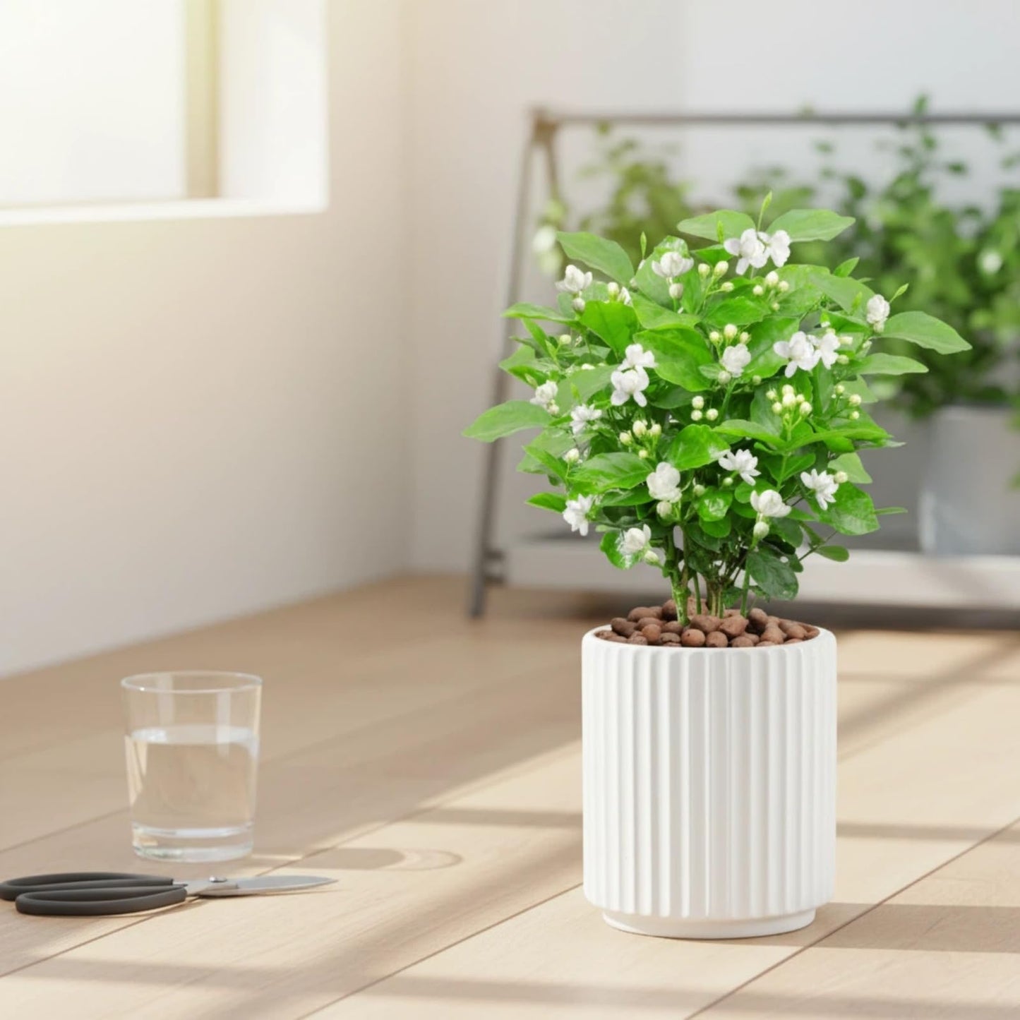 Flowers and Succulent Plant Pots, Ceramic flower Pots and Drainage Hole, Bonsai Planter Large Flower Pots for Indoor Outdoor Use for Home Office Garden Decoration,Plants not included (White)