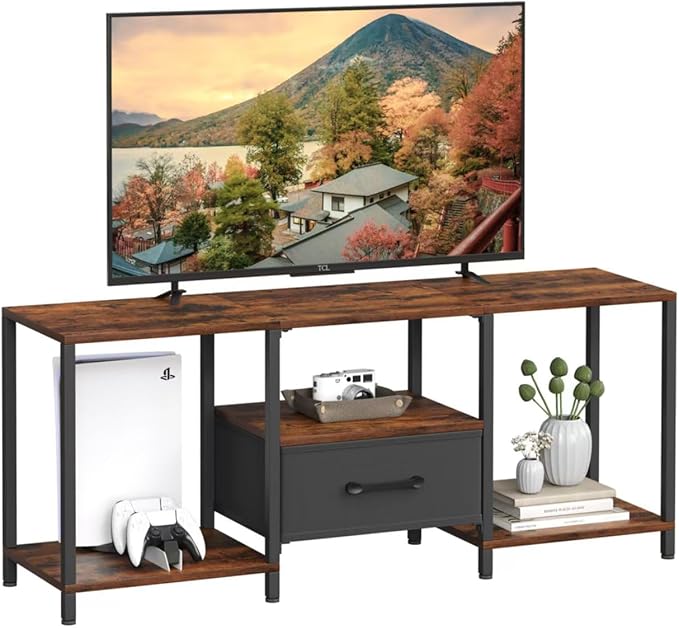 JARHETUN TV Stand with Fabric Drawer