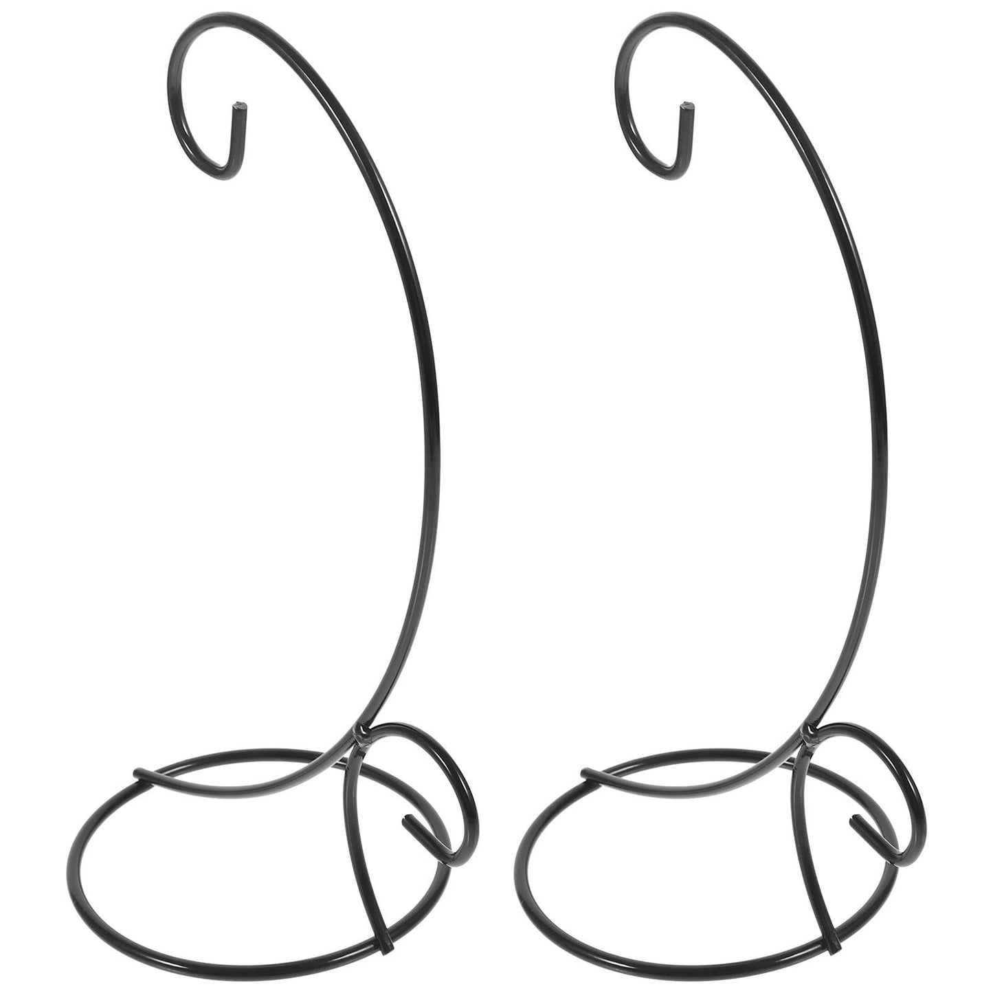 FOMIYES 2pcs Black Iron Hanging Plant Bracket Half-circle Hook Ornament Display Stand Hanging Terrarium Holder for Indoor Air Plants and Miniature Glass Bottles