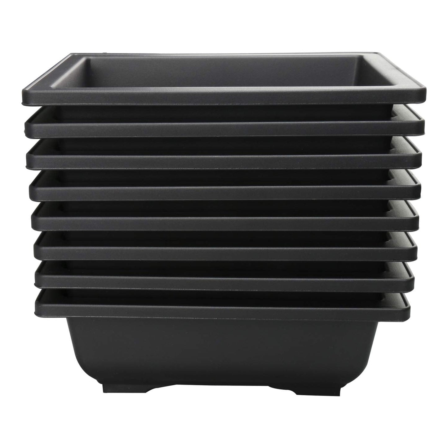 HYDDNice 8Pcs 8.9" Large Plastic Bonsai Training Pots Flower Plant Retro Style Square Nursery Pots