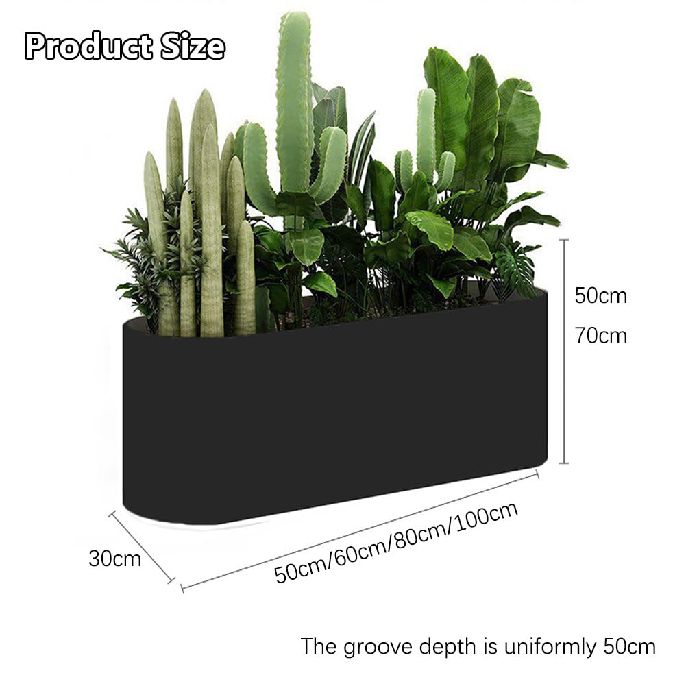 Sions Freestanding Planter Garden Beds, Outdoor Galvanized Planter Raised Garden Boxes, Raised Vegetable Gardens and Balcony Plant Tray Planting Beds,Black 80cm*30cm*50cm