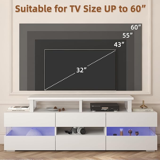 YAOHUOO 45" Large TV Riser for 32-60 inch TV, TV Riser Stand Shelf