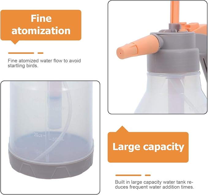 Bird Bath Sprayer for Parrots: Ultrafine Avian Pump Mister - 1.5L/50.72 Fl Oz Handheld Bird Bath Habitat Cleaner for Parakeets Macaws Cockatiels