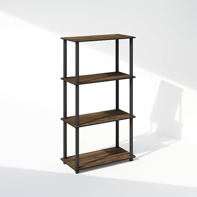 Furinno Turn-N-Tube Book Shelf, 4-Tier Bookshelf, Bookcase