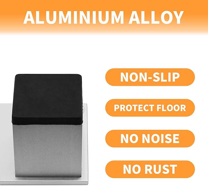 4Pcs 4Inch Metal Furniture Legs, Square Metal Cabinet Support Foot