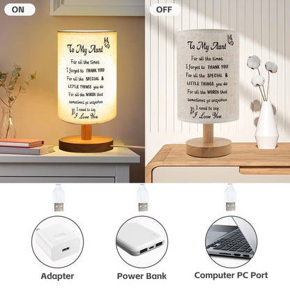 ZuEiiDop Aunt Table Lamp Gifts Auntie Gift Ideas Mothers Day Birthday Gifts for Aunts from Niece Nephew Christmas I Love You Gift for Aunts Aunties Tia Gifts for Women Aunt Bedside Lamp for Bedroom