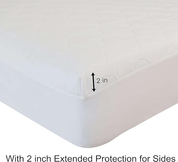 Quilted 28-30" Split Top California King Mattress Protector Pad