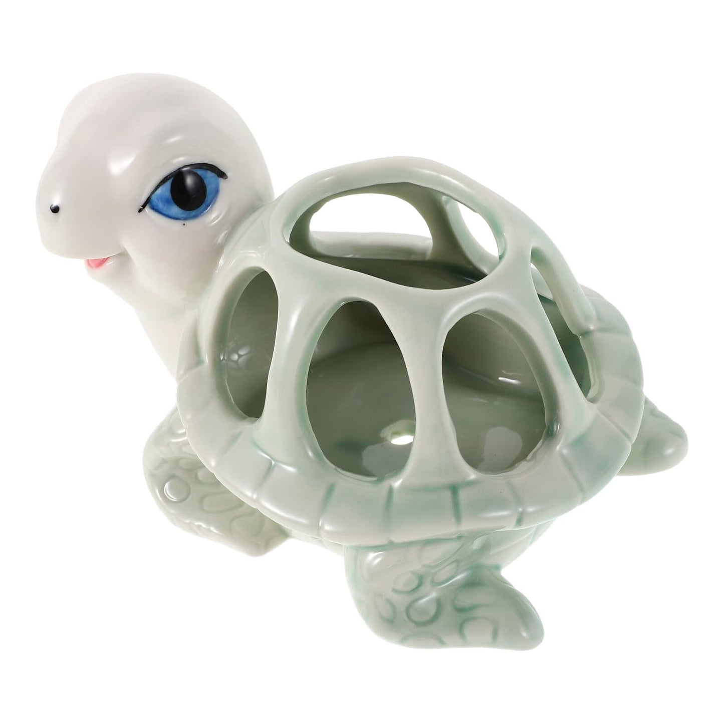 Luxshiny Ceramic Animal Succulent Planter Tiny Tortoise Flower Pot for Tabletop Decor Small Creative Hand-Painted Office Indoor Gardening
