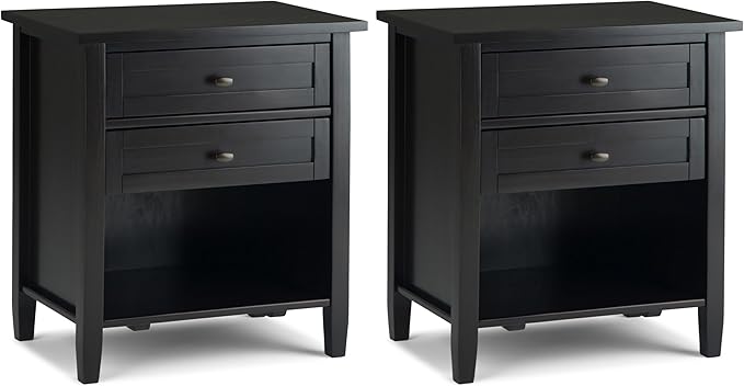 SIMPLIHOME Warm Shaker Solid Wood 24 inch Wide Transitional-Style Bedside