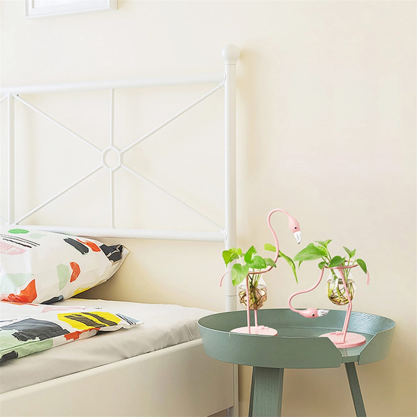 Pink Flamingo Hydroponics Planter Bulb, Propagation Planter for Home Office Desk Decor (Pink, Upright)