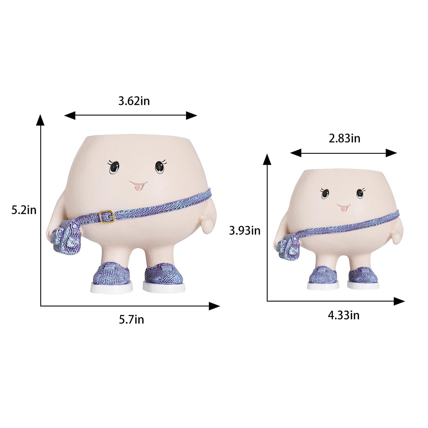 UMESONG Smily Face Planter Pot with Cute Bag Resin Head Planters for String of Pearls Plant Live Unique Succulent Pots with Drainage Hole for Indoor Outdoor Plants Gift IdeaI for Mother Day