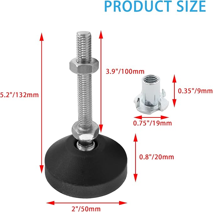 Luomorgo 4 Pcs M8 Leveling Feet
