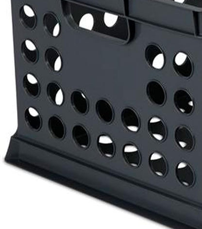Sterilite Stackable Plastic Storage Crate Bin Organizer File Box with Handles for Home, Office, Dorm, Garage, or Utility Organization, Black, 18-Pack