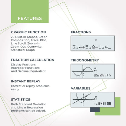 Scientific Calculator with Graphic Functions - Multiple Modes with Intuitive Interface - Perfect for Beginner and Advanced Courses, High School or College