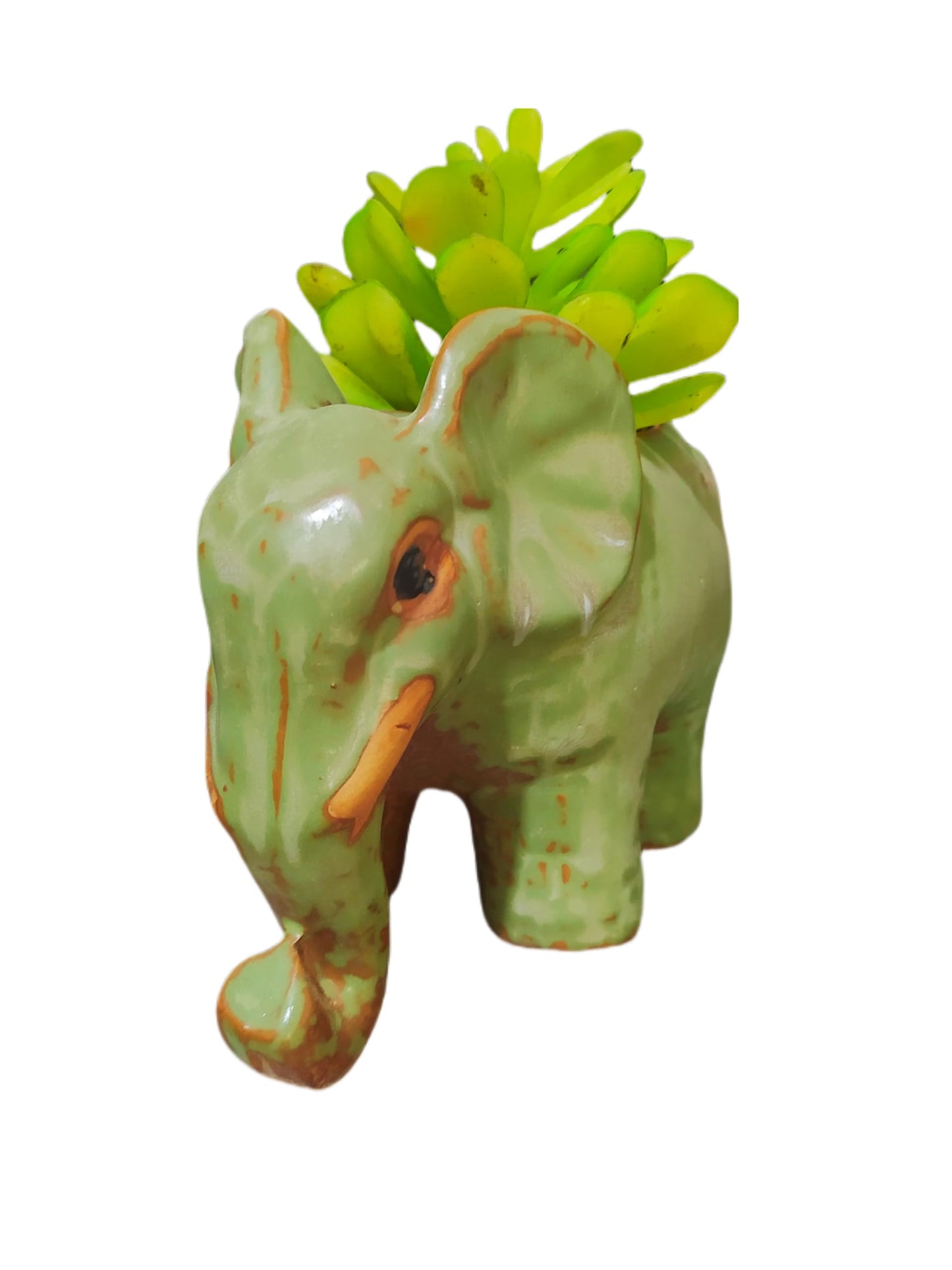 SJBAG Cute Animal Elephant Shaped Ceramic Succulent Cactus Air Plant Flower Pots Planters-Plant Not Included (Small Green)