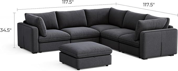 LINSY HOME Oversized Modular Sectional Sofa, Rubik V Modern Sectional Couch Set