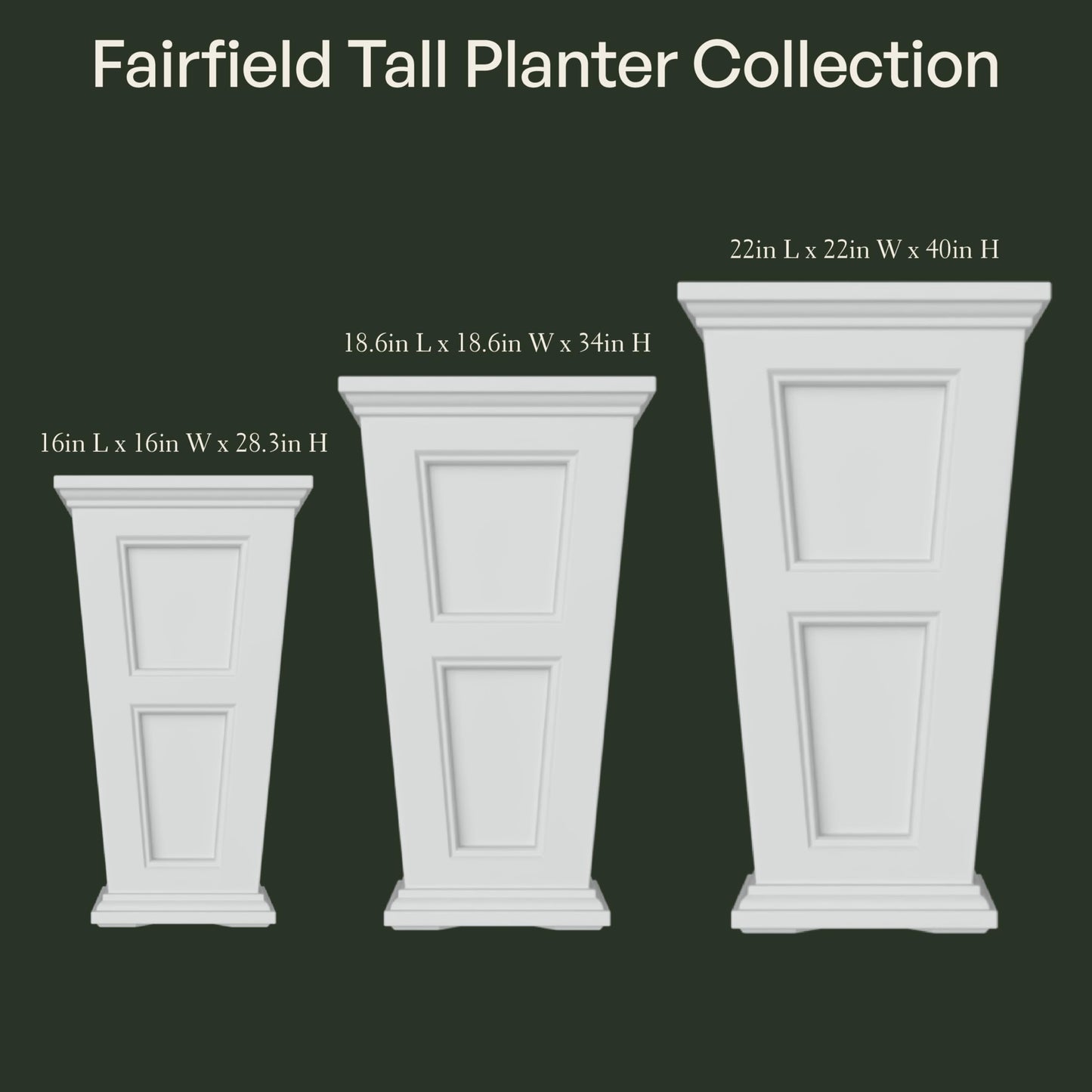 Mayne Fairfield 40-Inch Tall Planter – Weather-Resistant Indoor/Outdoor Garden Pot for Flowers, Patio, Porch, and Entryway, Durable Design