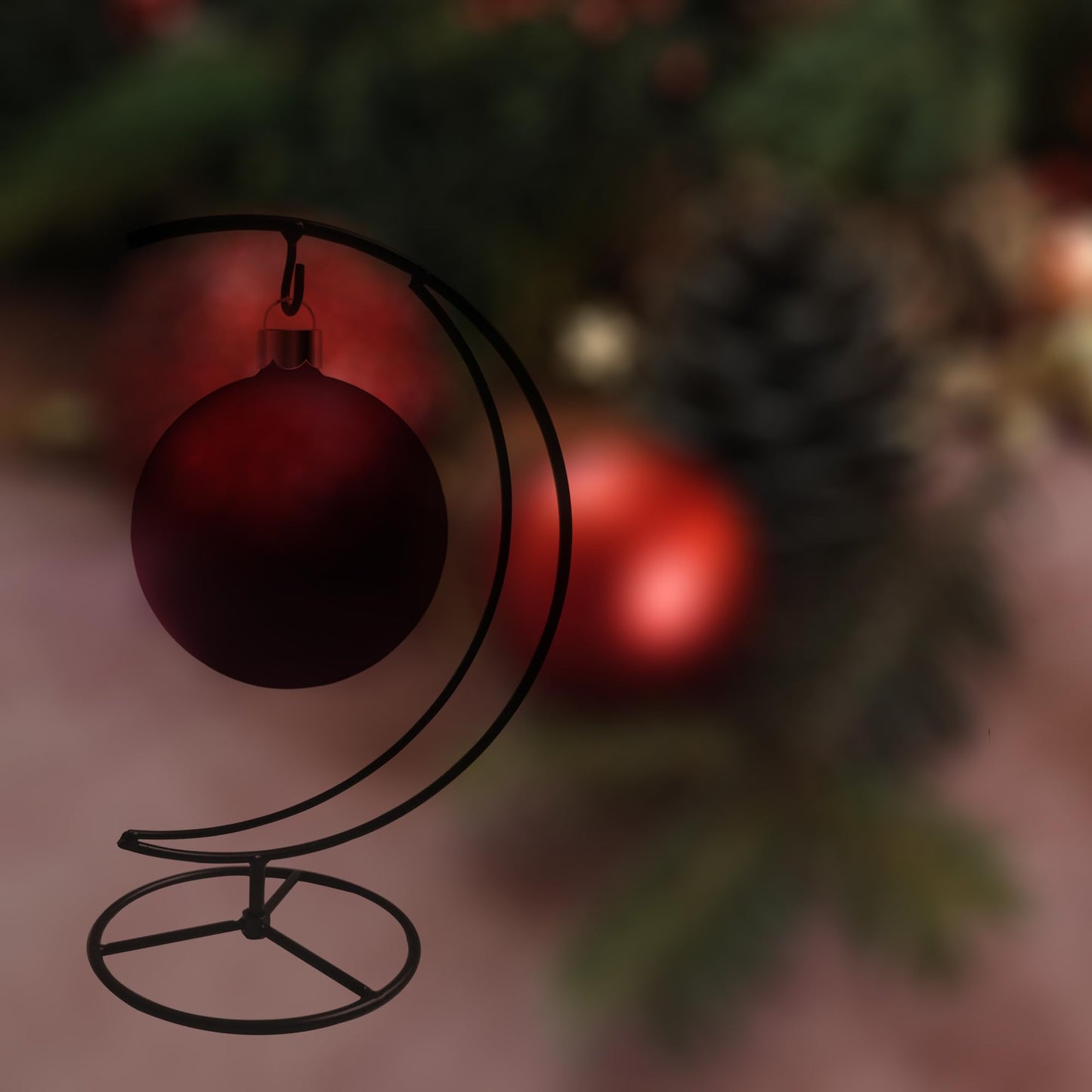 WOCTDTHW Ornament Display Stand Holder Iron Hanger for Chrismas Hanging Glass Globes (Moon Shape 2 Pcs)