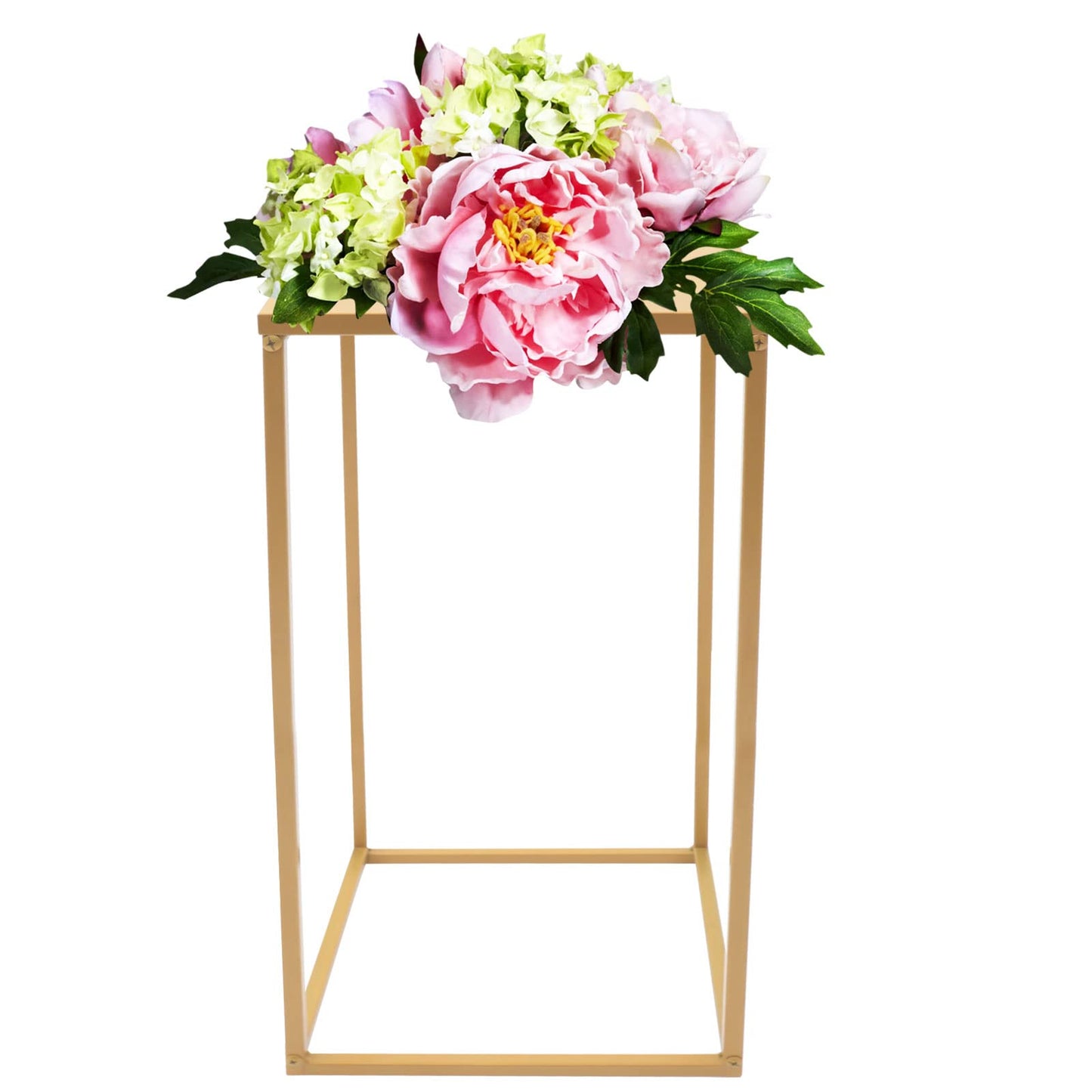 LIAPDG 10Pcs Metal Flower Stand, DIY Outdoor Wedding Bouquet Holder Geometric Centerpieces Gold Pedestal Stand Metal Floor Vase for Wedding, Anniversary or for Living Room, Fireplace