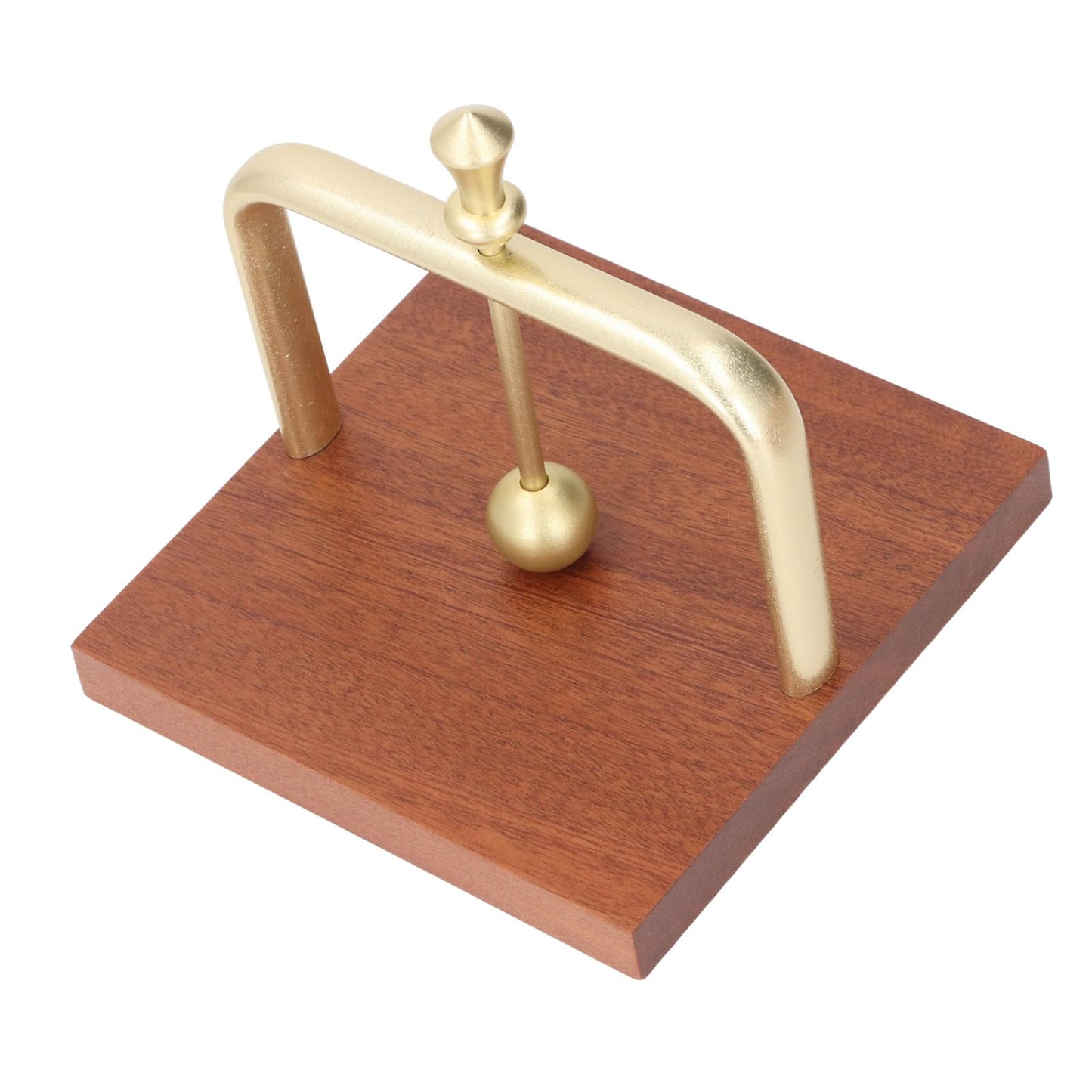 Wood Napkin Holder for Table, Square Tabletop Napkin Dispenser with Metal Lifting Ball, Desktop Tissue Holder for Home, Kitchen, Office, Restaurant, Hotel, Bar (Gold)