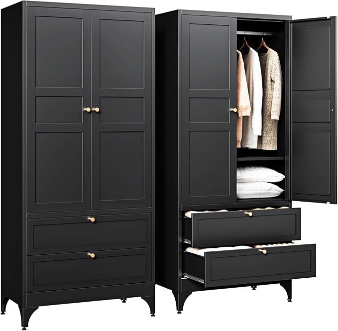Letaya Metal Armoire Wardrobe Closet