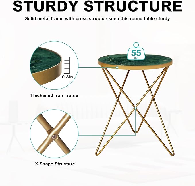 HLR Modern Round Side Table, End Table