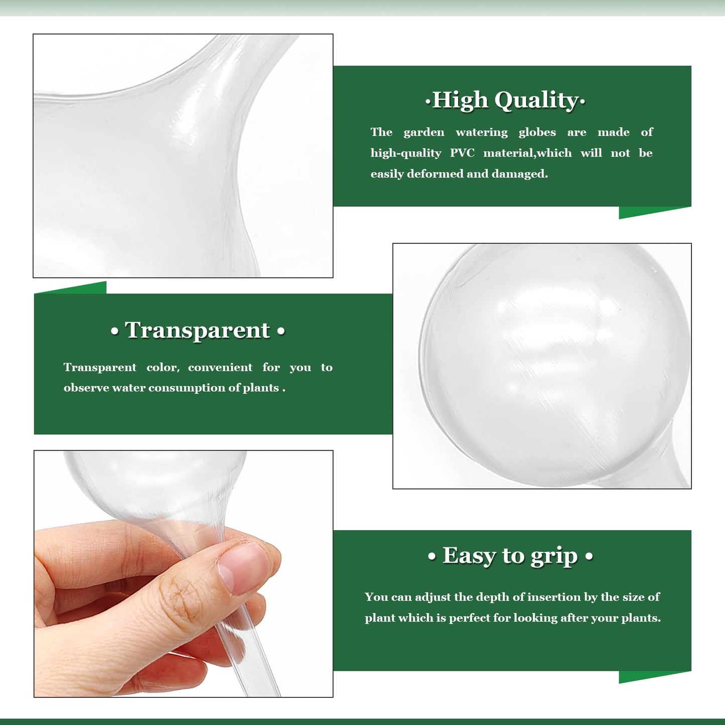 Cmaqpw 20 PCS Plant Watering Globes,Plastic Clear Watering Bulbs,Self Watering Flower Automatic Watering Device for Home Garden Plants Indoor,Outdoor,Flowerpot,(Large,Medium,Small)