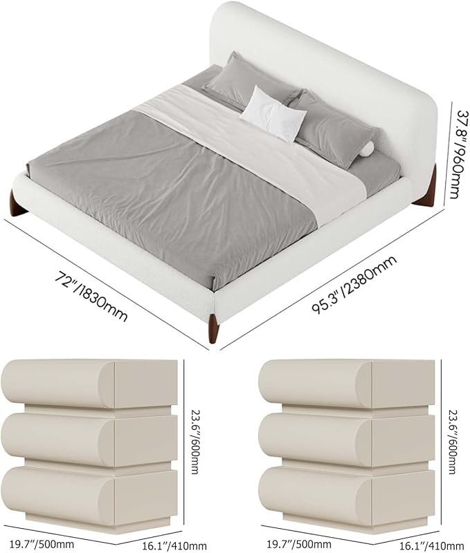 homary Queen Size Upholstered Bed Frame