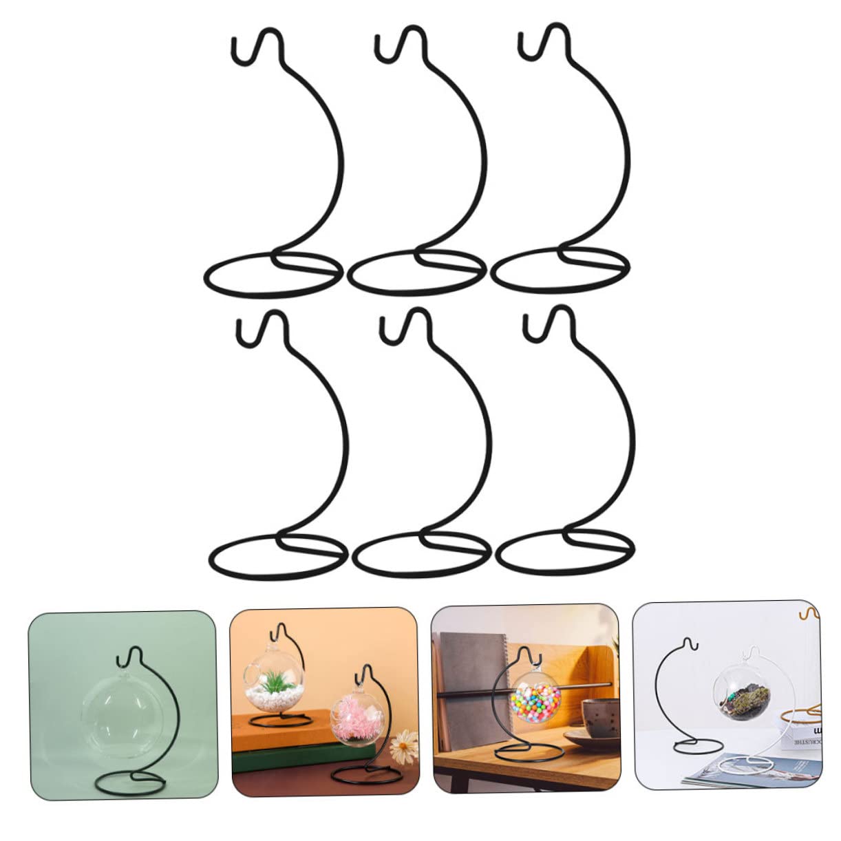 POPETPOP 6Pcs Hook Rack for Hanging Planters Sturdy Micro Landscape Bottle Hanger Stand for Home Decor Wedding and Holiday Displays