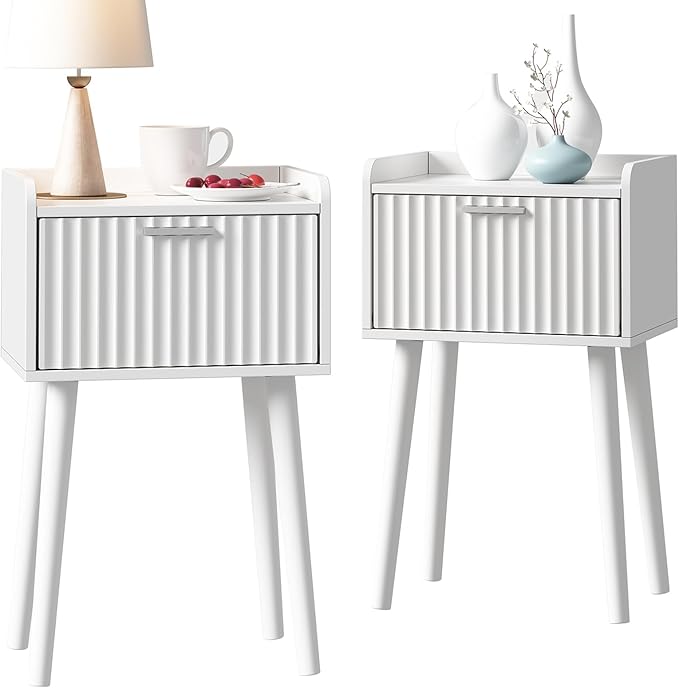 LAATOOREE Nightstand Set of 2, Small Bed Side Table