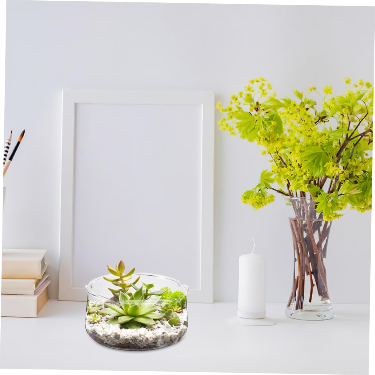 VALICLUD 2pcs Glass Vase for Hydroponic Plants Elegant Decorative Terrarium for Plant Holder for Lotus and Water Lilies Small Fish Tank for Tabletop Display