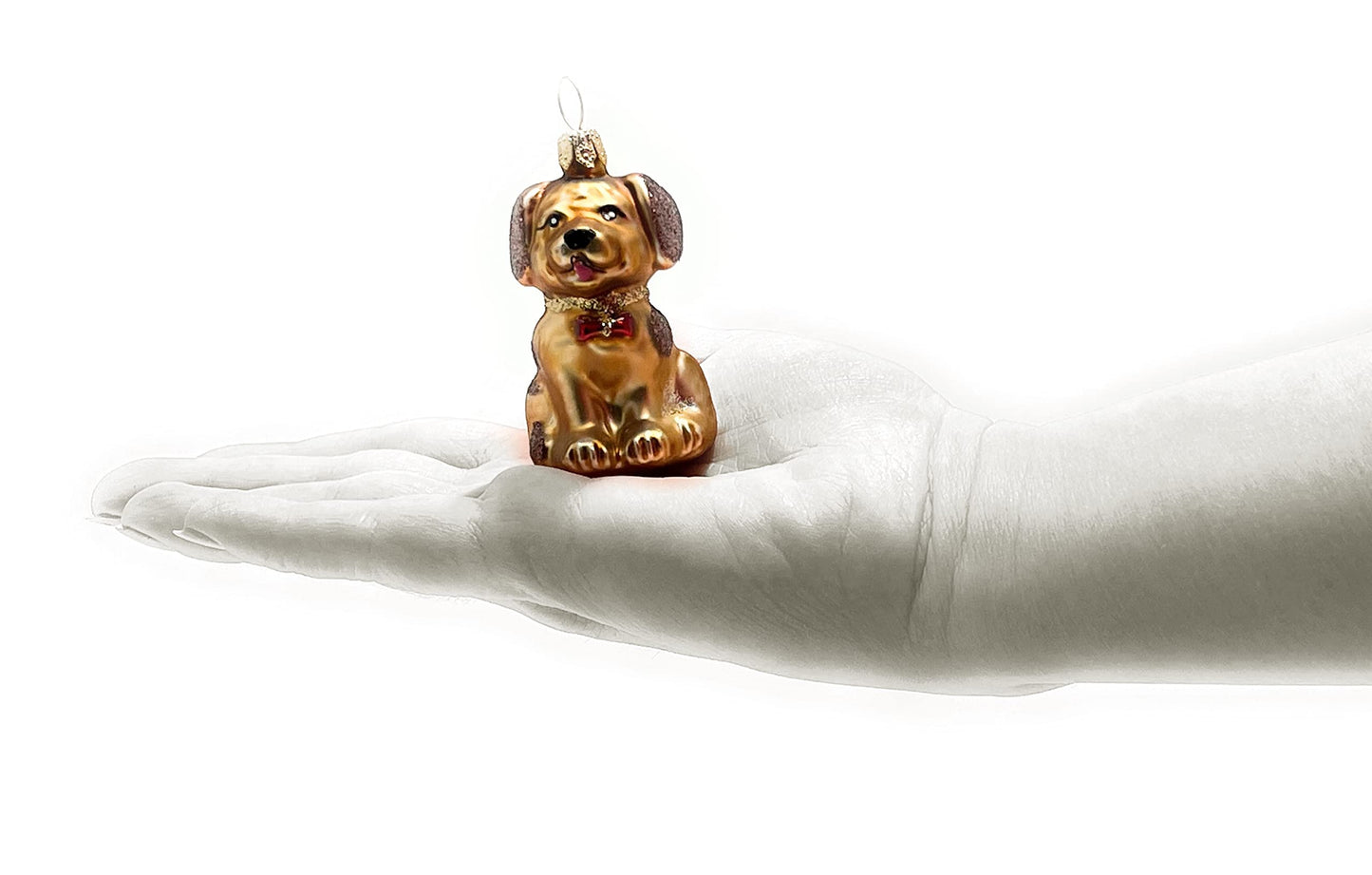 Polish Gallery Tiny Tree Ornaments Dog Handcrafted Mouth Blown Glass Miniature Ornaments for Christmas Tree Mini Christmas Tree Ornament Set Made in Poland
