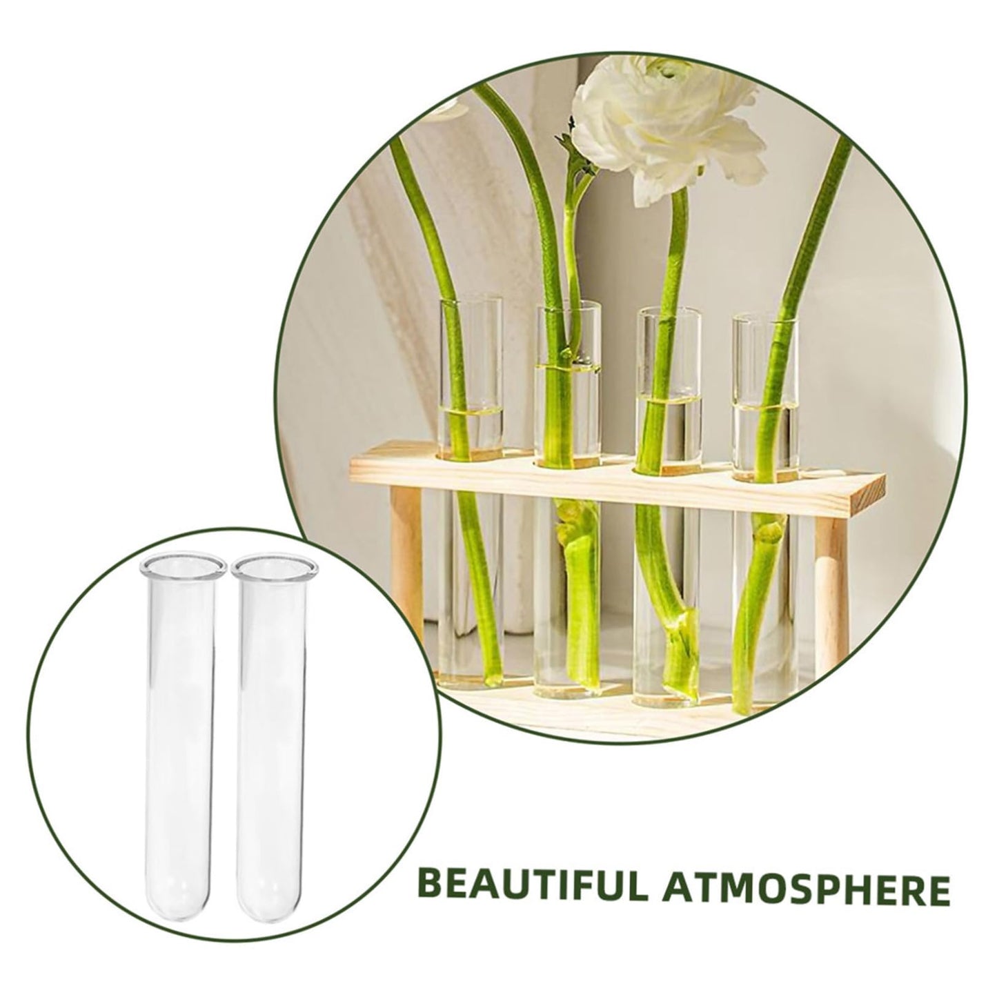 Abaodam 5Pcs Hydroponics Test Tube Vase Transparent Glass Propagation Vases for Indoor Plants Stylish Home Decor for Flower Arrangements and Terrarium Display