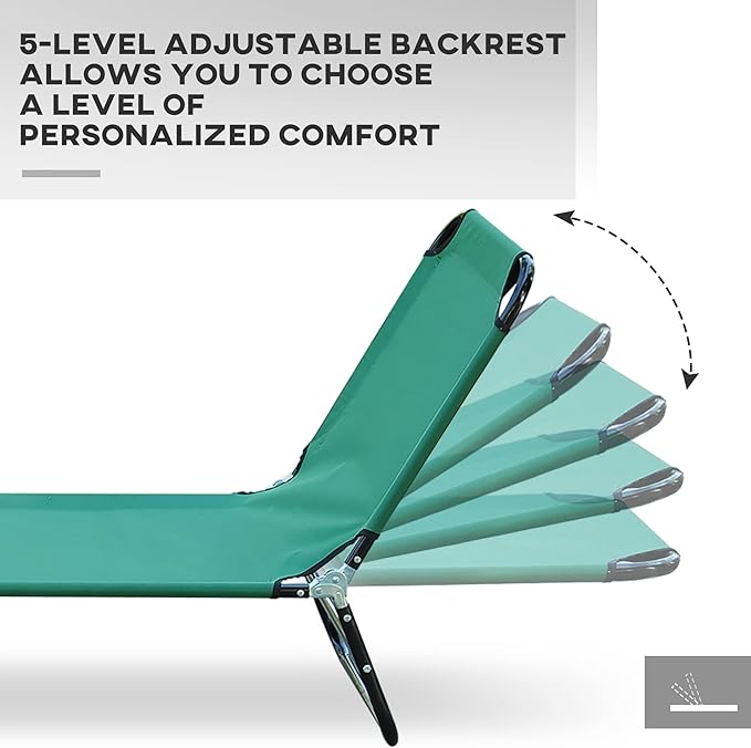 Outsunny Folding Chaise Lounge Pool Chairs, Outdoor Sun Tanning Chairs