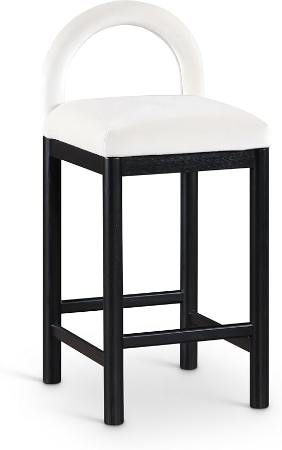 Meridian Furniture 11035Cream-C Conrad Collection Art Deco Counter Stool
